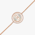 [Twinkle jewelrys]LUCKY MOVE WHITE MOTHER OF PEARL PINK GOLD DIAMOND BRACELET