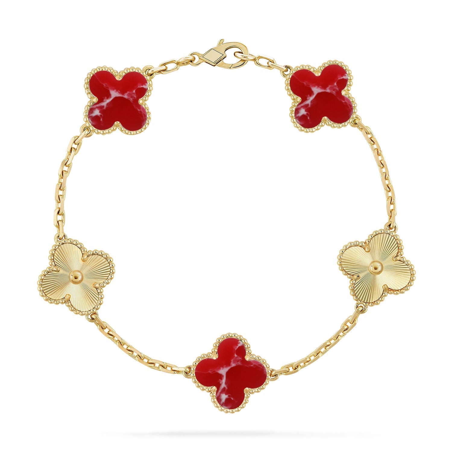 [Twinkle jewelry]New CLOVER 5 MOTIF RED PATTERN BRACELET COLLECTION
