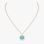 [Twinkle jewelrys]LUCKY MOVE 1 DIAMOND TURQUOISE PINK GOLD DIAMOND NECKLACE