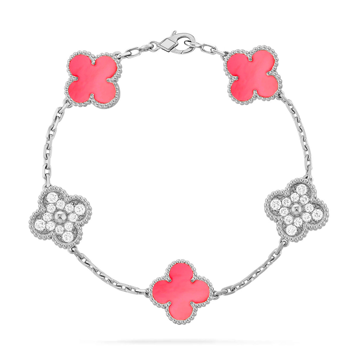[Twinkle jewelry]New  CLOVER 5 MOTIFS  PINK MOP BRACELET COLLECTION