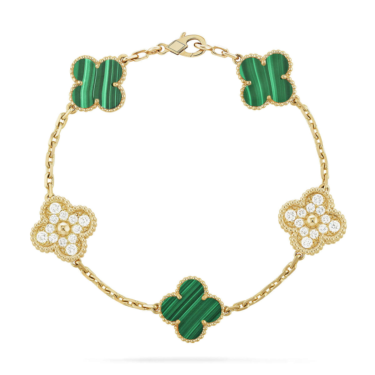 [Twinkle jewelry]New  CLOVER 5 MOTIF MALACHITE BRACELET COLLECTION