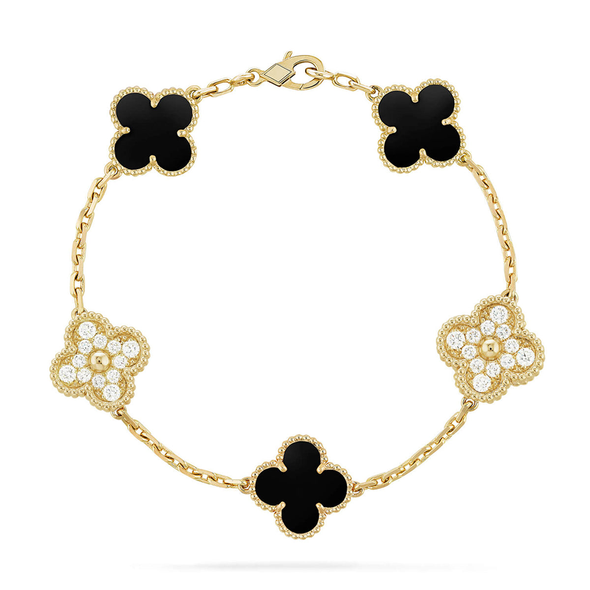 [Twinkle jewelry]New CLOVER 5 MOTIF ONYXS BRACELET COLLECTION