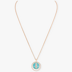 [Twinkle jewelrys]LUCKY MOVE 3 DIAMONDS TURQUOISE PINK GOLD DIAMOND NECKLACE