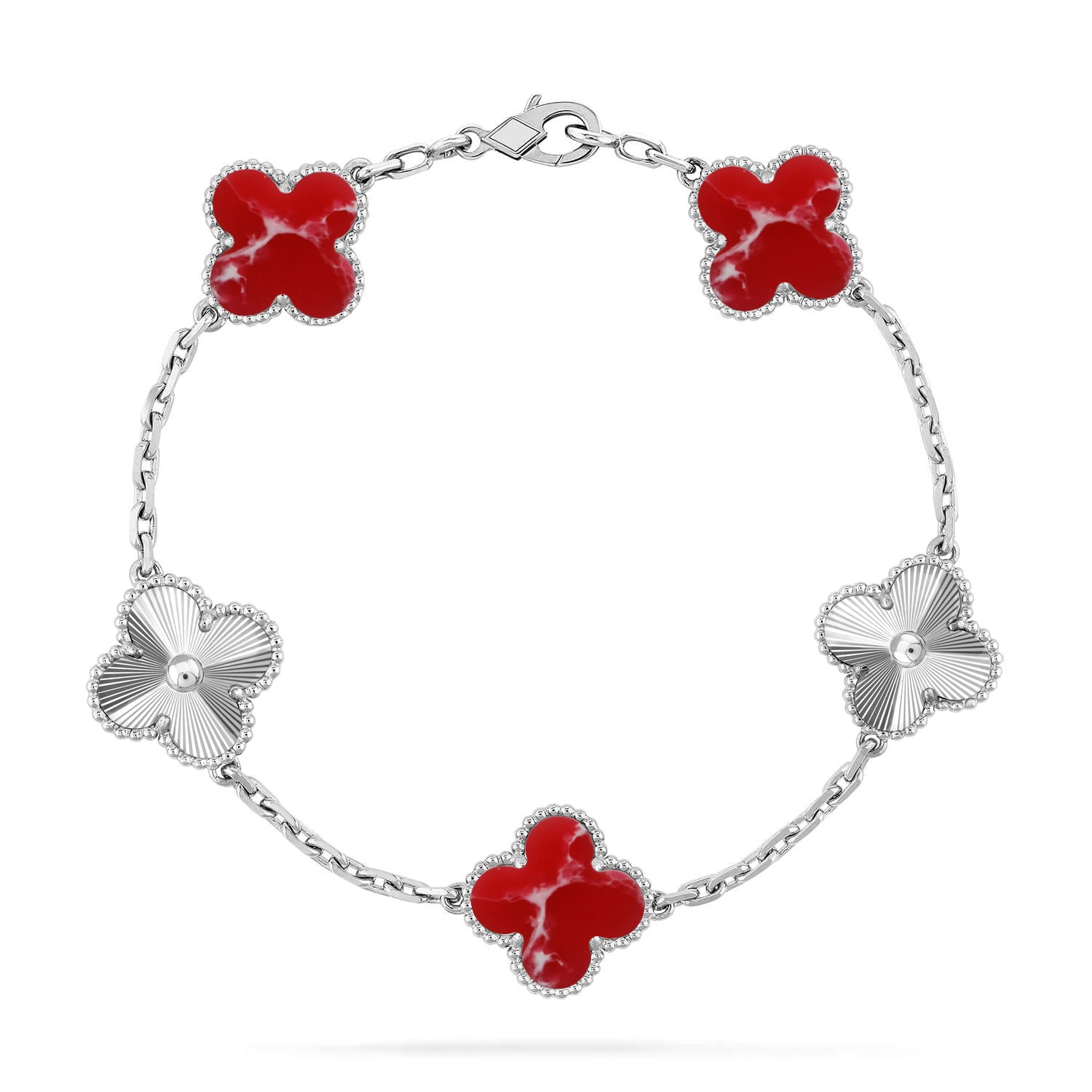 [Twinkle jewelry]New CLOVER 5 MOTIF RED PATTERN BRACELET COLLECTION