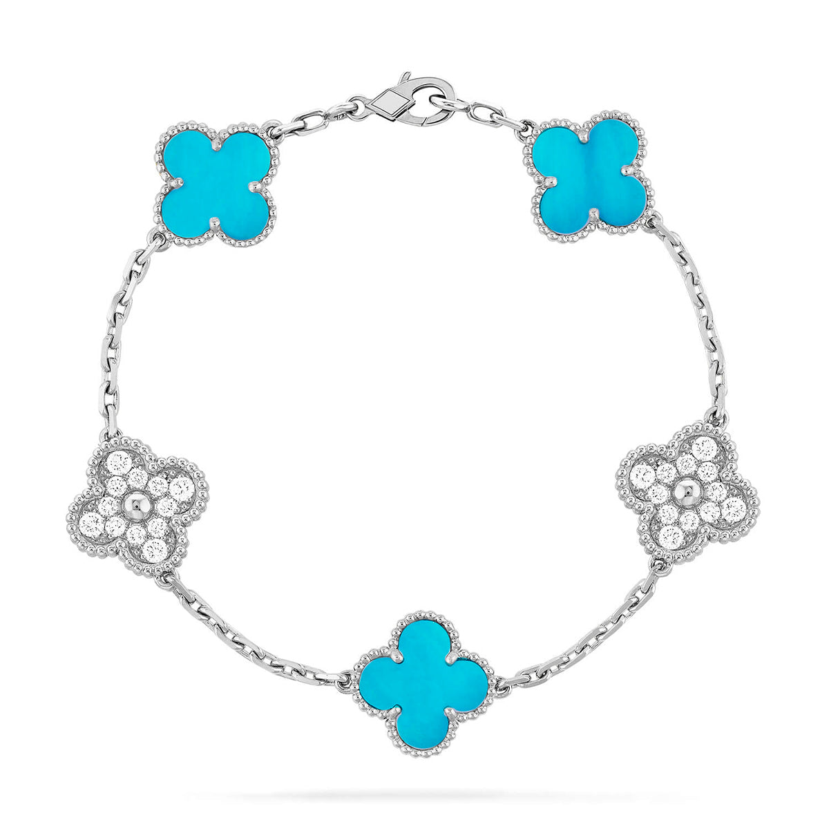 [Twinkle jewelry]New  CLOVER 5 MOTIF TURQUOISE BRACELET COLLECTION
