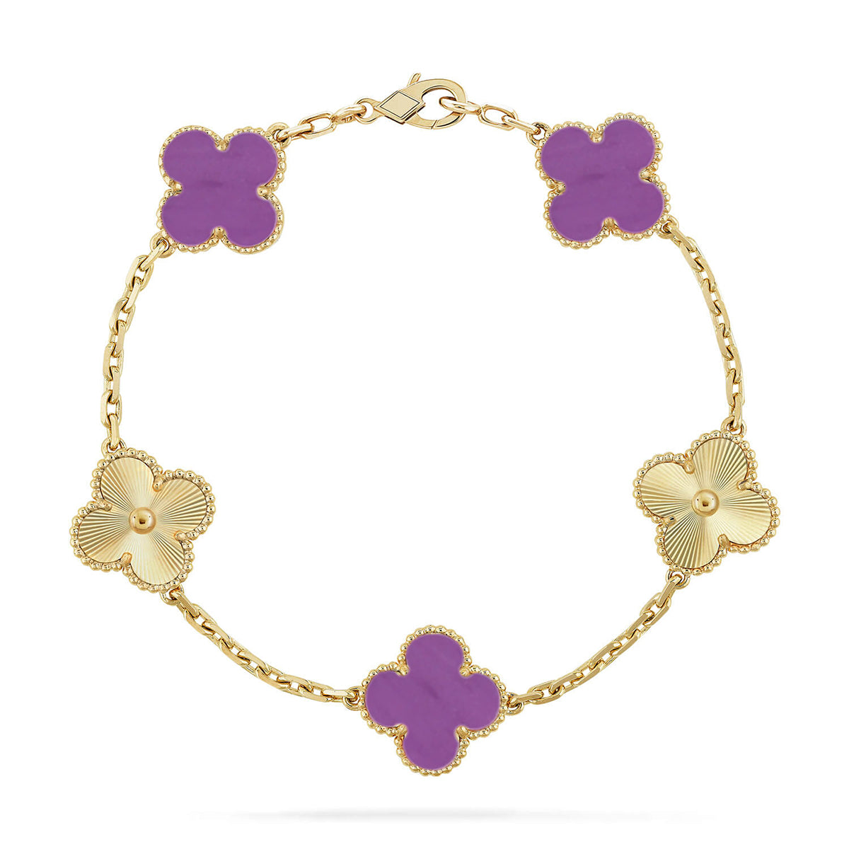[Twinkle jewelry]New  CLOVER 5 MOTIF VIOLET BRACELET COLLECTION
