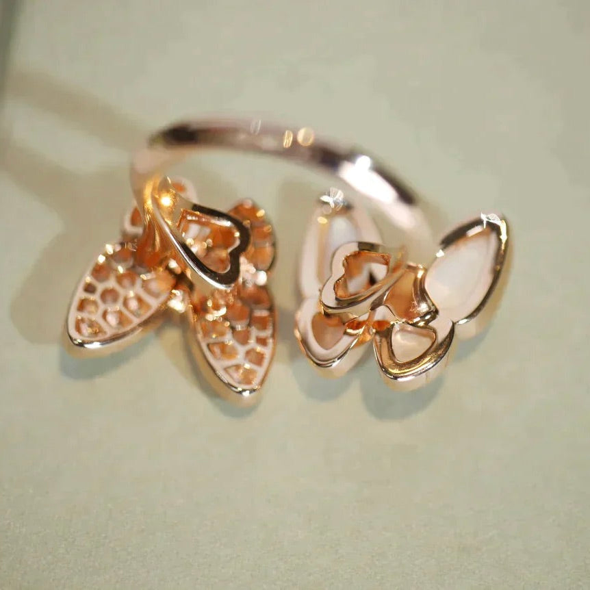 ¡®Twinkle jewelry¡¯TWIN BUTTERFLY DIAMOND MOP RING