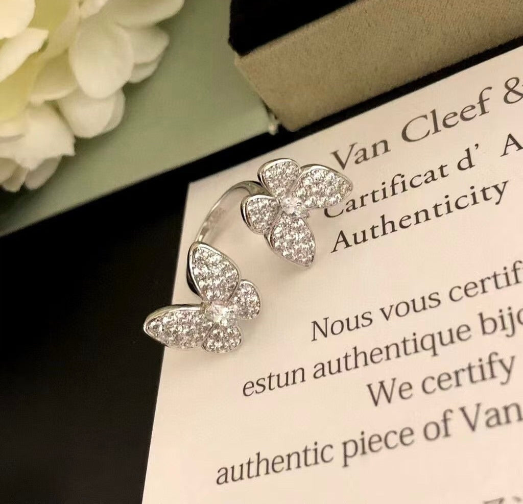 ¡®Twinkle jewelry¡¯TWIN SILVER BUTTERFLY DIAMOND RING