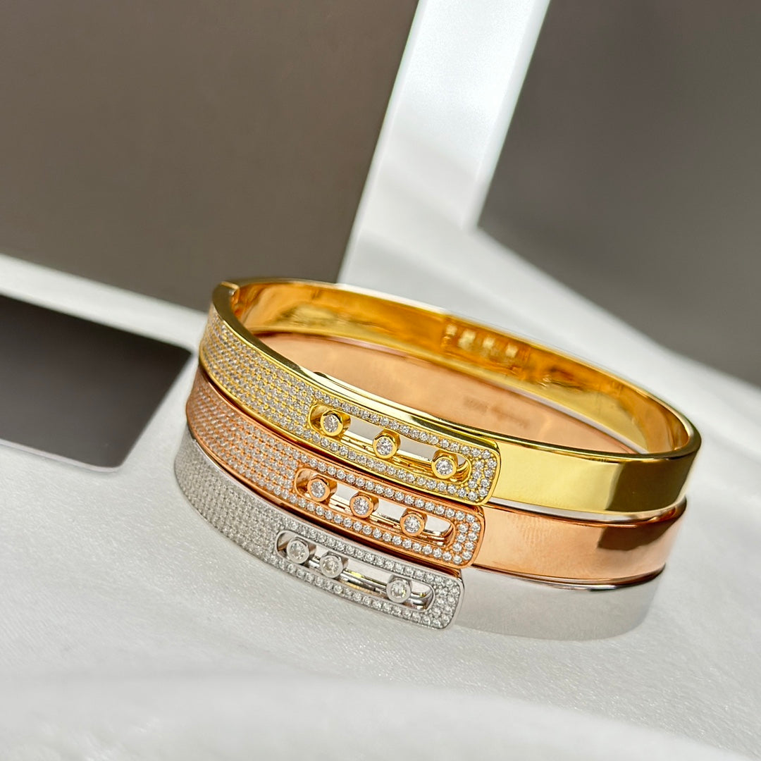 [Twinkle jewelrys]Move Noa Rose Gold Pavé Diamond Bangle Bracelet