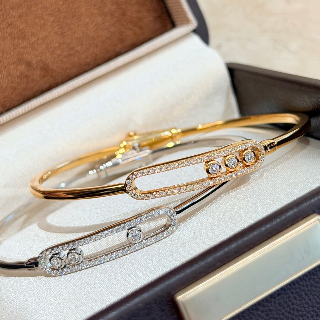 [Twinkle jewelrys]Move Pavé Diamond Bangle Bracelet M