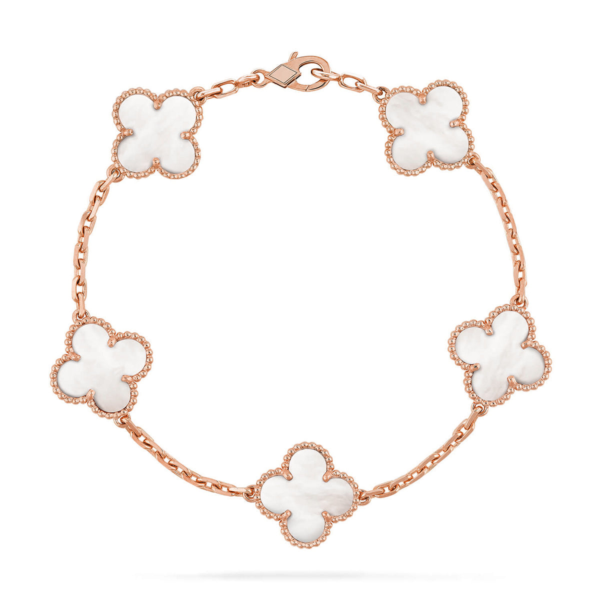 [Twinkle jewelry]New CLOVER WHITE PEARL MOP 5 MOTIF BRACELET COLLECTION