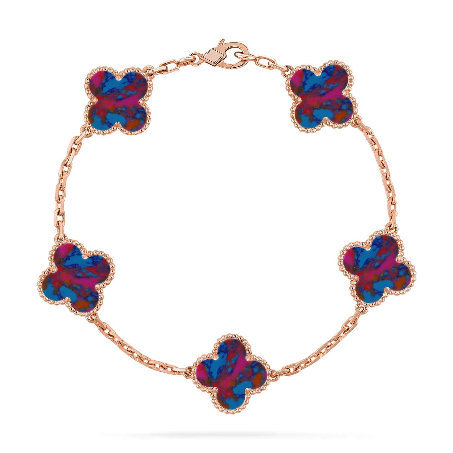 [Twinkle jewelry]New CLOVER 5 MOTIF COLOR GEMSTONES BRACELET COLLECTION