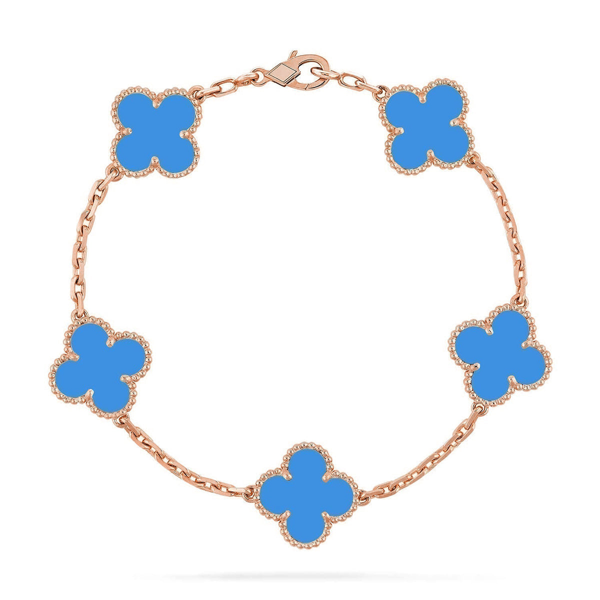 [Twinkle jewelry]New CLOVER 5 MOTIF BLUE AGATE BRACELET COLLECTION