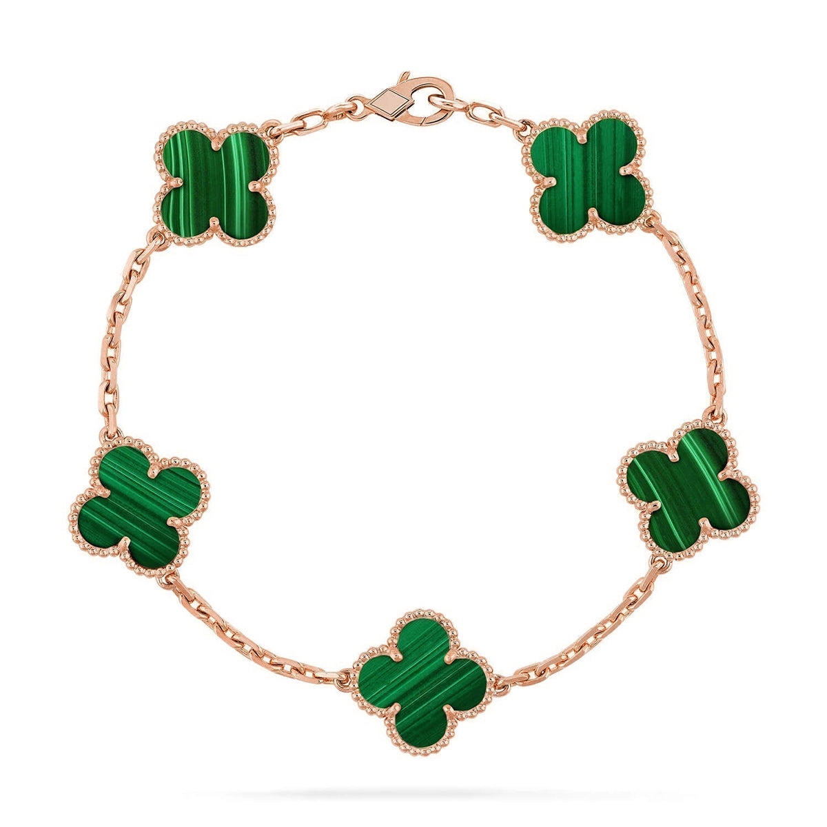 [Twinkle jewelry]New  CLOVER 5 MOTIF MALACHITE BRACELET COLLECTION