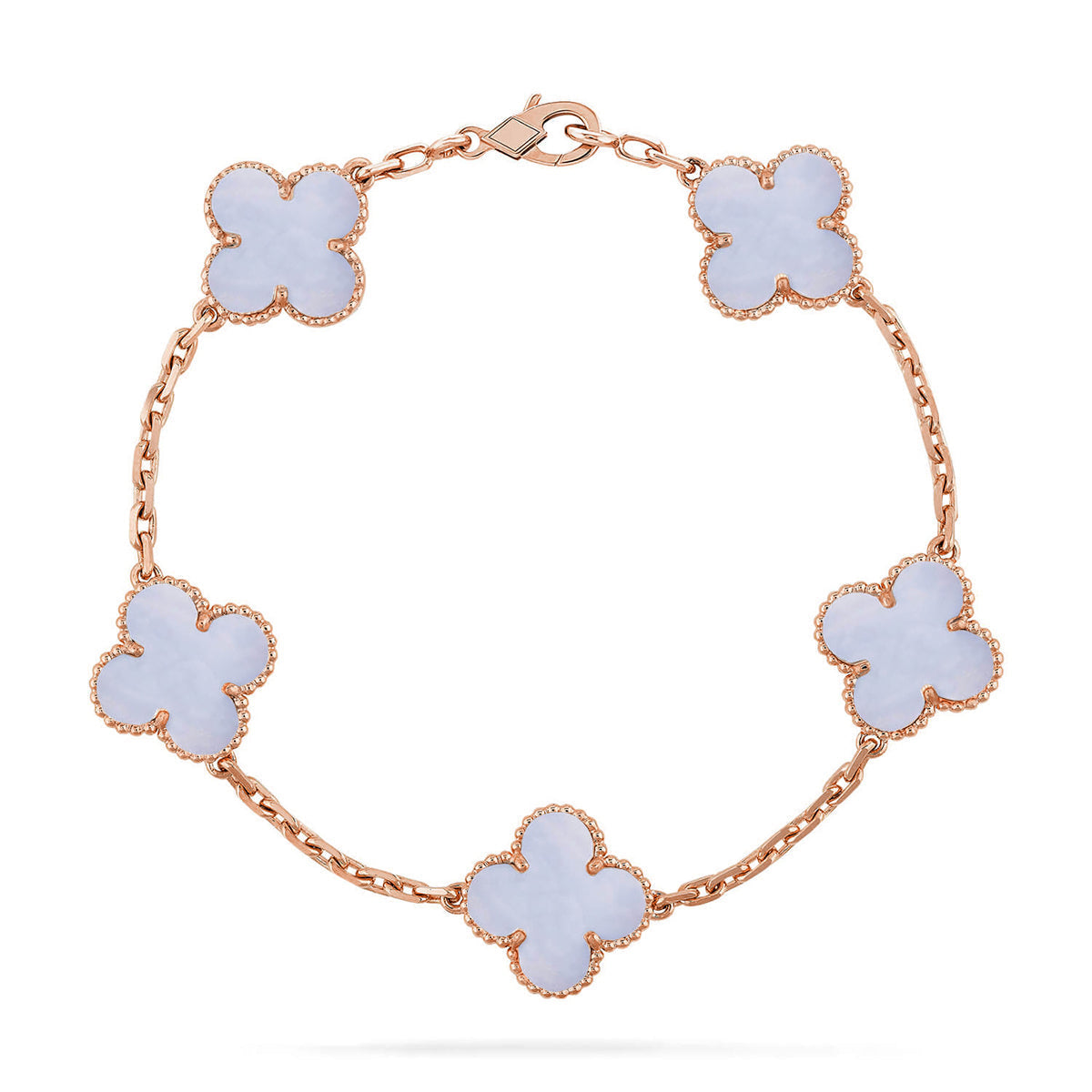 [Twinkle jewelry]New  CLOVER 5 MOTIF PURPLE CHALCEDONY BRACELET COLLECTION