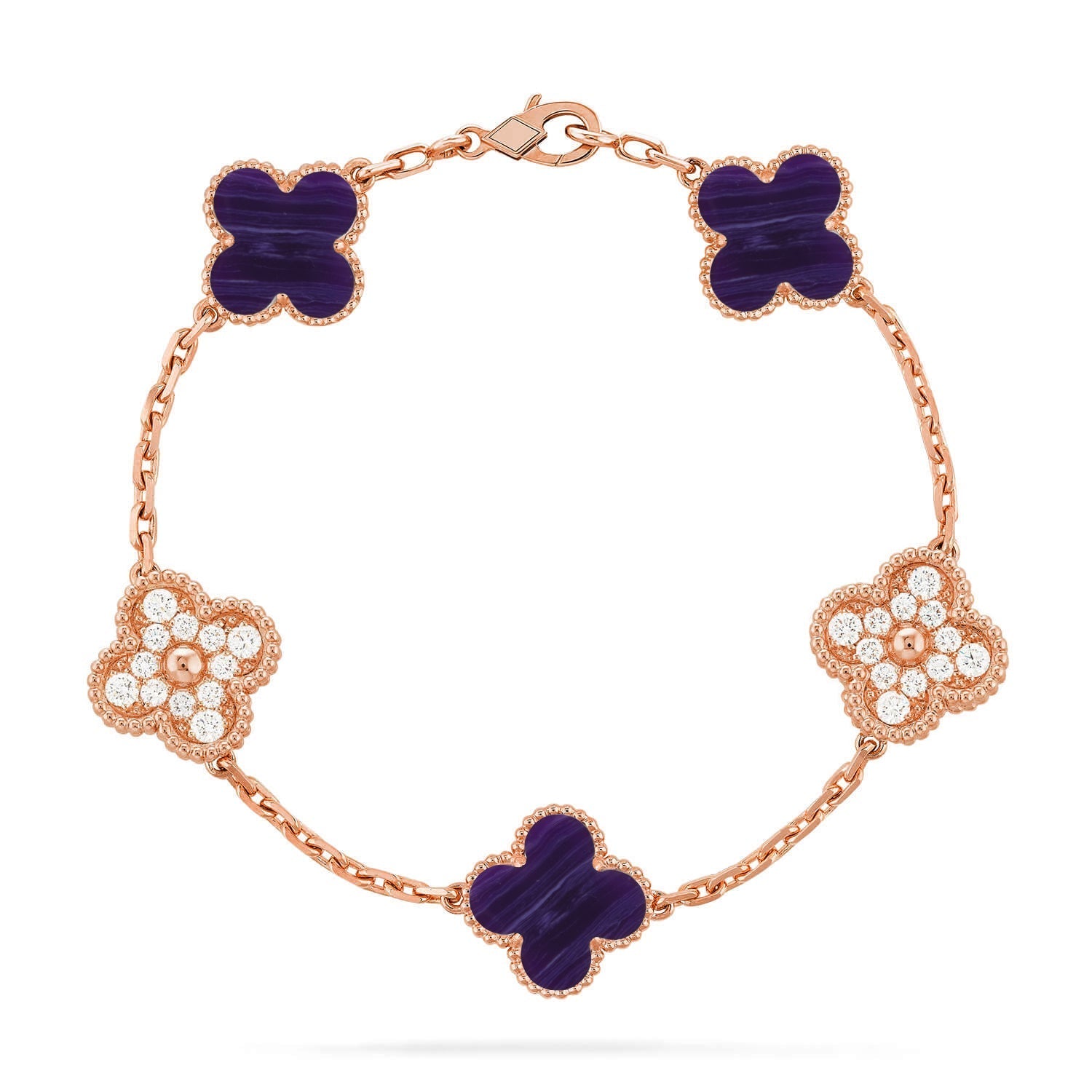 [Twinkle jewelry]New CLOVER 5 MOTIF PURPLE STRIPES BRACELET COLLECTION