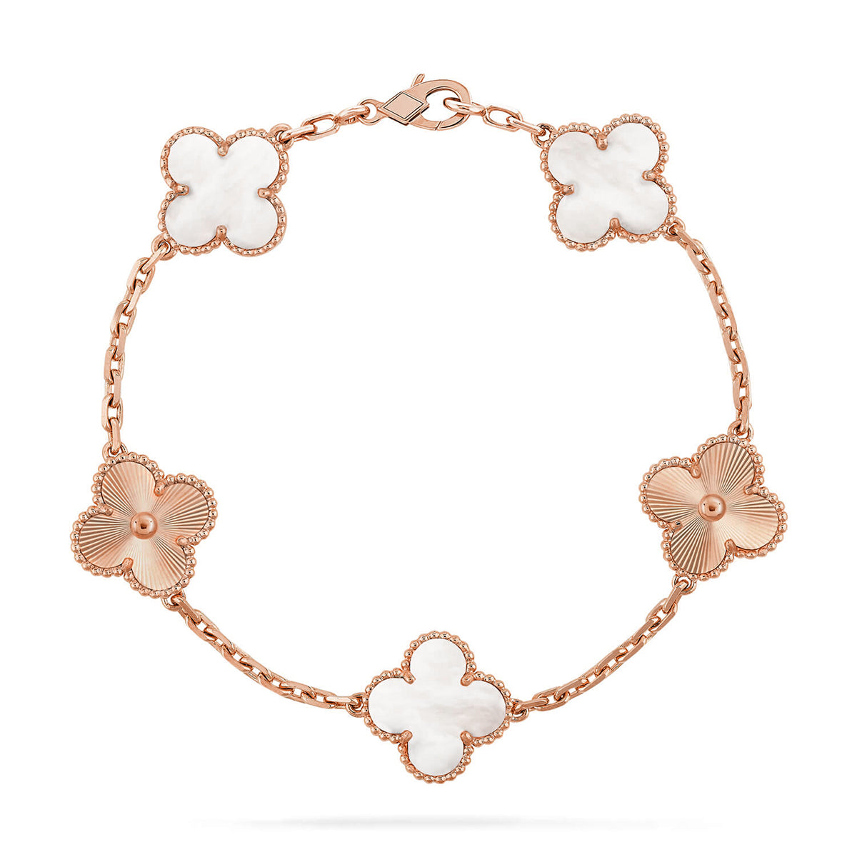 [Twinkle jewelry]New CLOVER WHITE PEARL MOP 5 MOTIF BRACELET COLLECTION