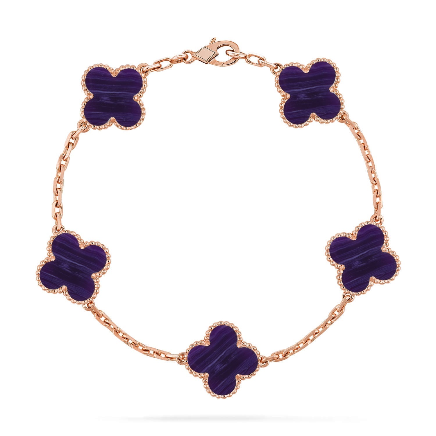 [Twinkle jewelry]New CLOVER 5 MOTIF PURPLE STRIPES BRACELET COLLECTION
