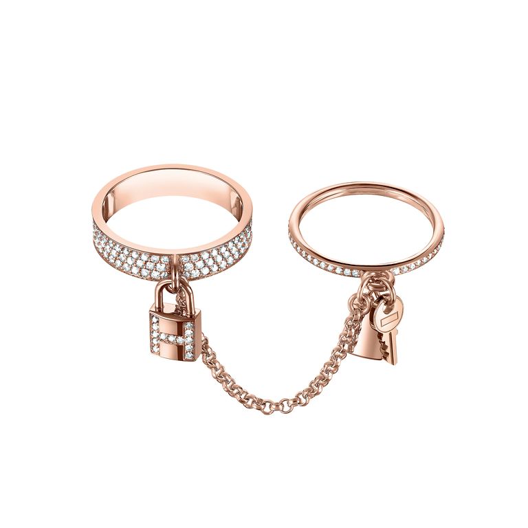 ¡®Twinkle jewelry¡¯HM KELLY CLOCHETTE DOUBLE RING IN  WITH DIAMONDS