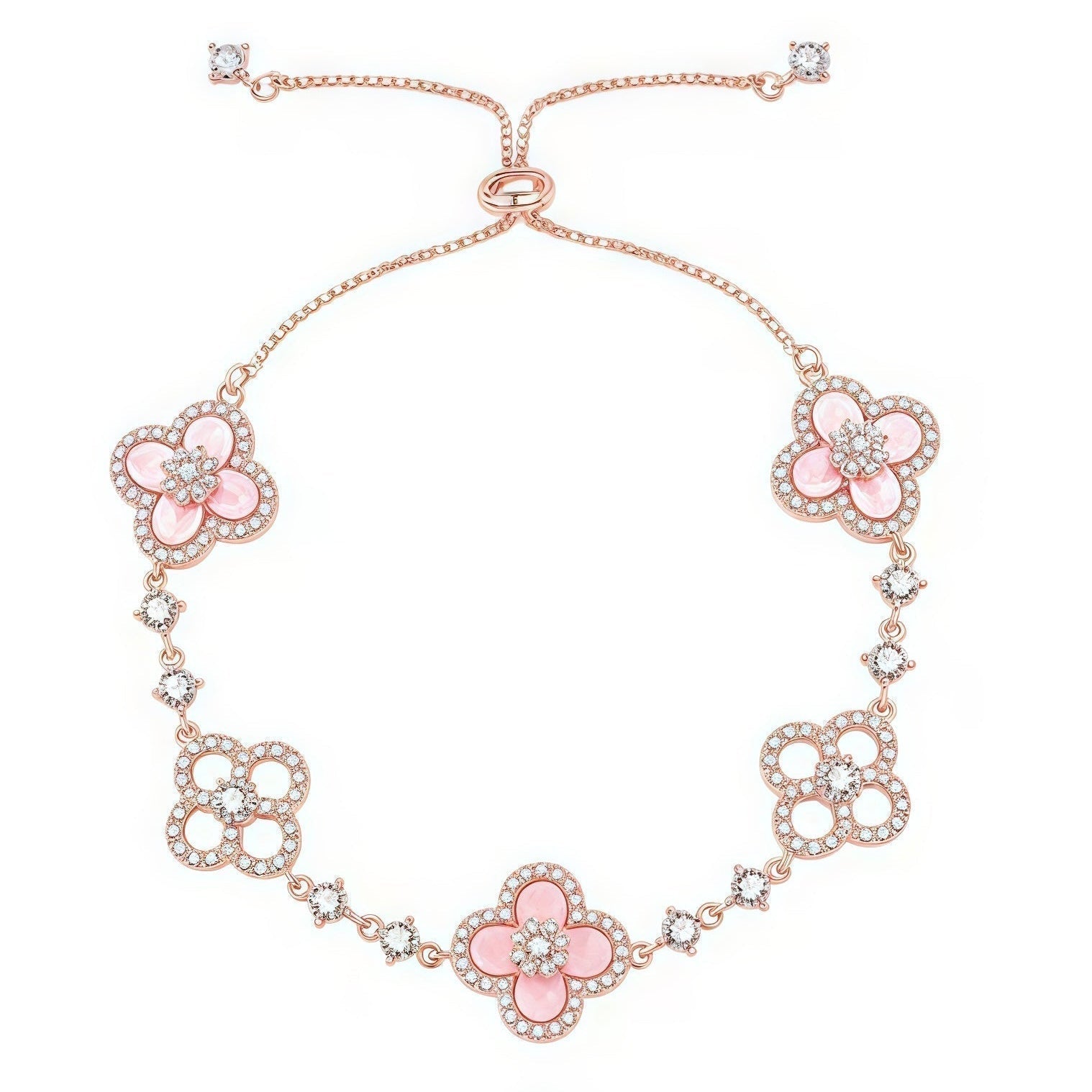 ¡®Twinkle jewelry¡¯CLOVER 5 MOTIF PINK BLUE RED WHITE BRACELET