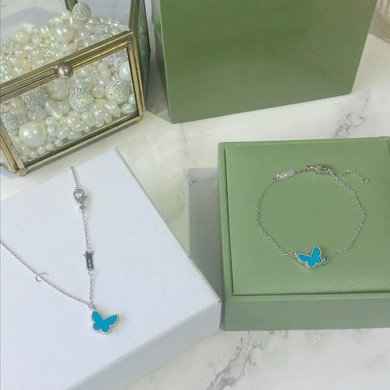 ¡®Twinkle jewelry¡¯BUTTERFLY TURQUOISE BUTTERFLY BRACELET SILVER
