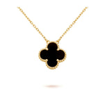 ¡®Twinkle jewelry¡¯CLOVER 15MM BLACK ONYX SINGLE FLOWER NECKLACE