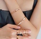 [Twinkle jewelrys]Move Noa Rose Gold Pavé Diamond Bangle Bracelet