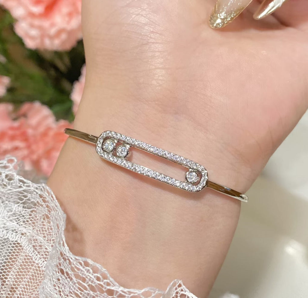[Twinkle jewelrys]Move Pavé Diamond Bangle Bracelet M