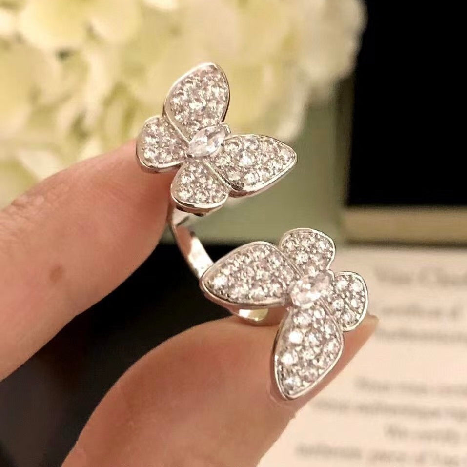 ¡®Twinkle jewelry¡¯TWIN SILVER BUTTERFLY DIAMOND RING