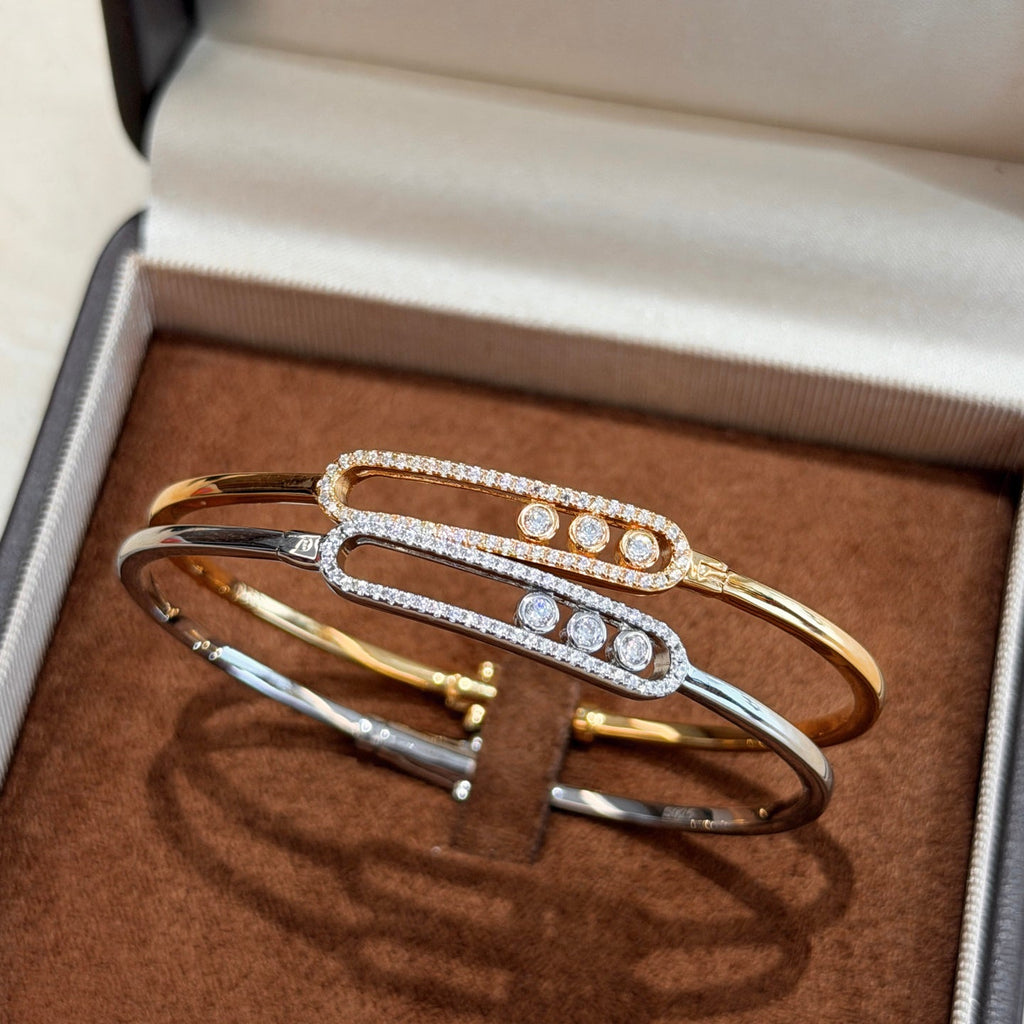 [Twinkle jewelrys]Move Pavé Diamond Bangle Bracelet M