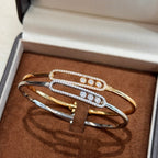 [Twinkle jewelrys]Move Pavé Diamond Bangle Bracelet M