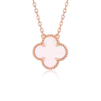 ¡®Twinkle jewelry¡¯CLOVER 15MM PINK MOTHER-OF-PEARL SINGLE FLOWER NECKLACE