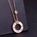¡®Twinkle jewelry¡¯LOVE NECKLACE 16MM 2 DIAMONDS