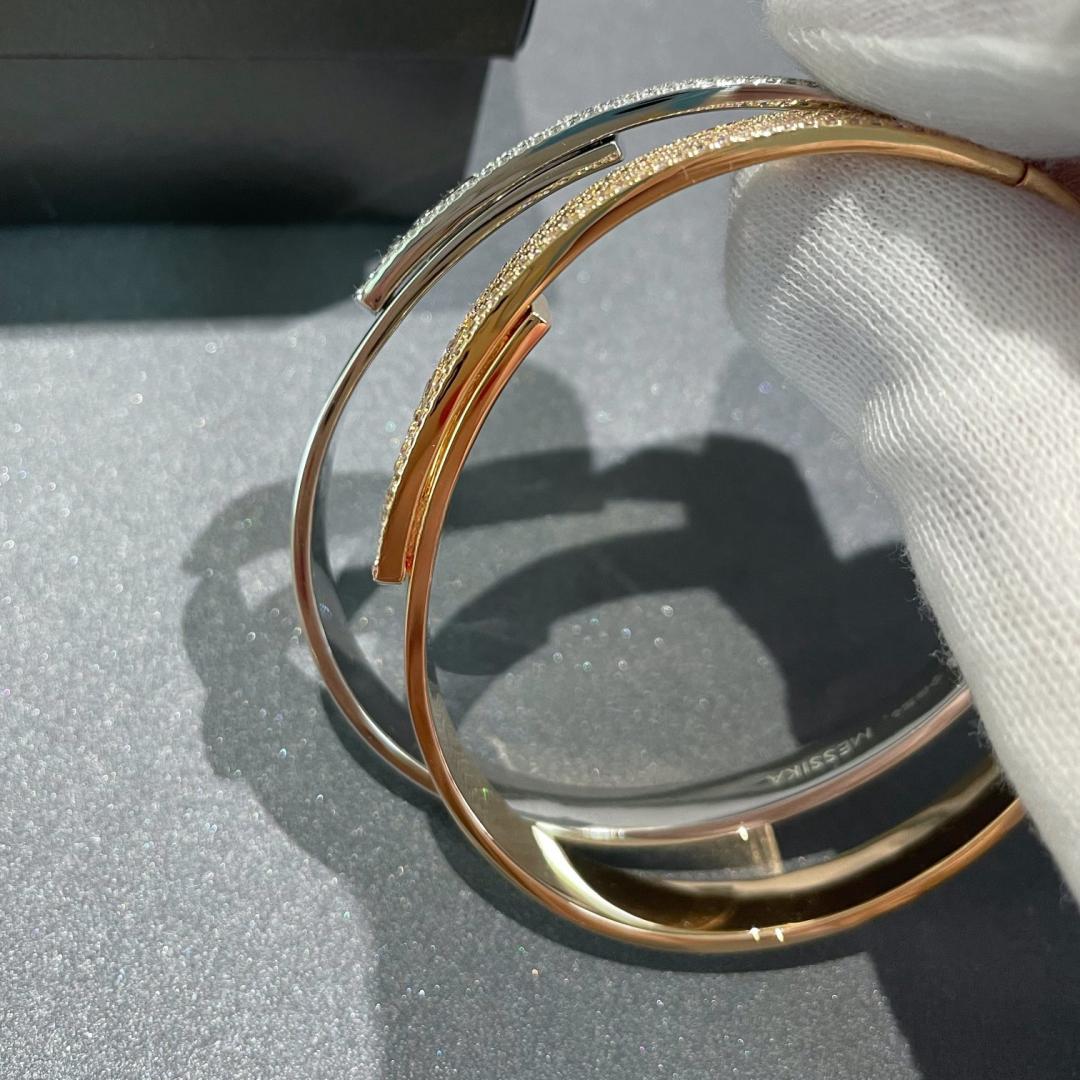 [Twinkle jewelrys]Move Noa Rose Gold Pavé Diamond Bangle Bracelet