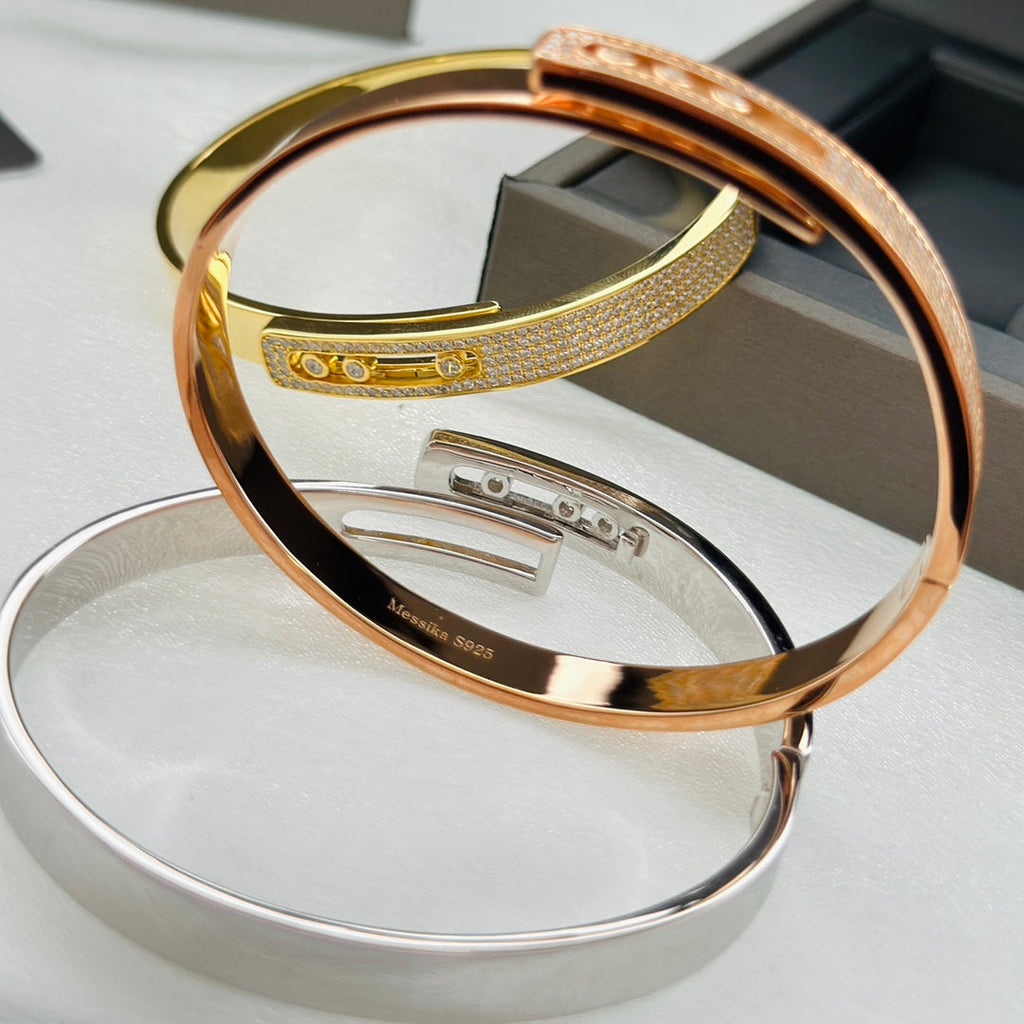 [Twinkle jewelrys]Move Noa Rose Gold Pavé Diamond Bangle Bracelet