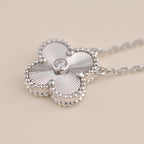 ¡®Twinkle jewelry¡¯CLOVER  15MM DIAMOND LASER NECKLACE SILVER