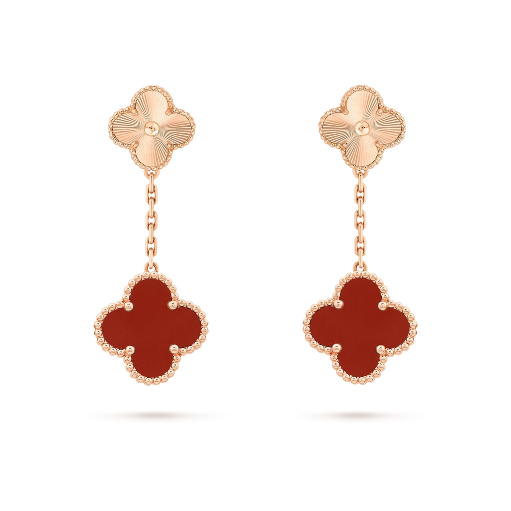 ¡®Twinkle jewelry¡¯CLOVER 2 MOTIF  LASER CARNELIAN EARRINGS