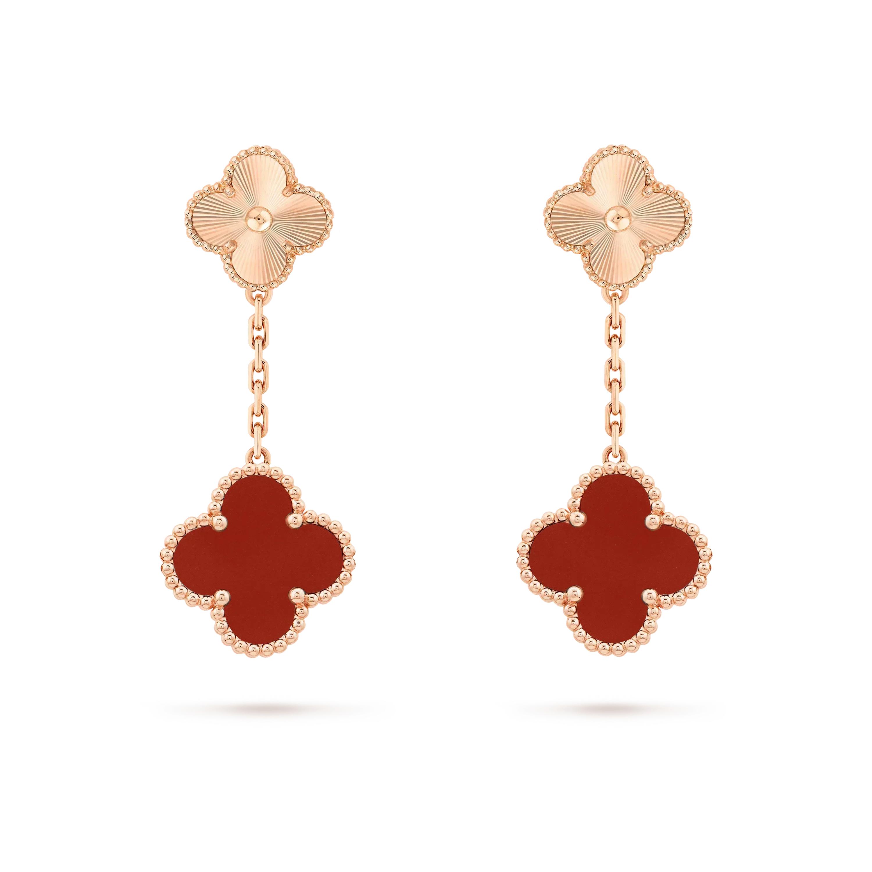 ¡®Twinkle jewelry¡¯CLOVER 2 MOTIF  LASER CARNELIAN EARRINGS