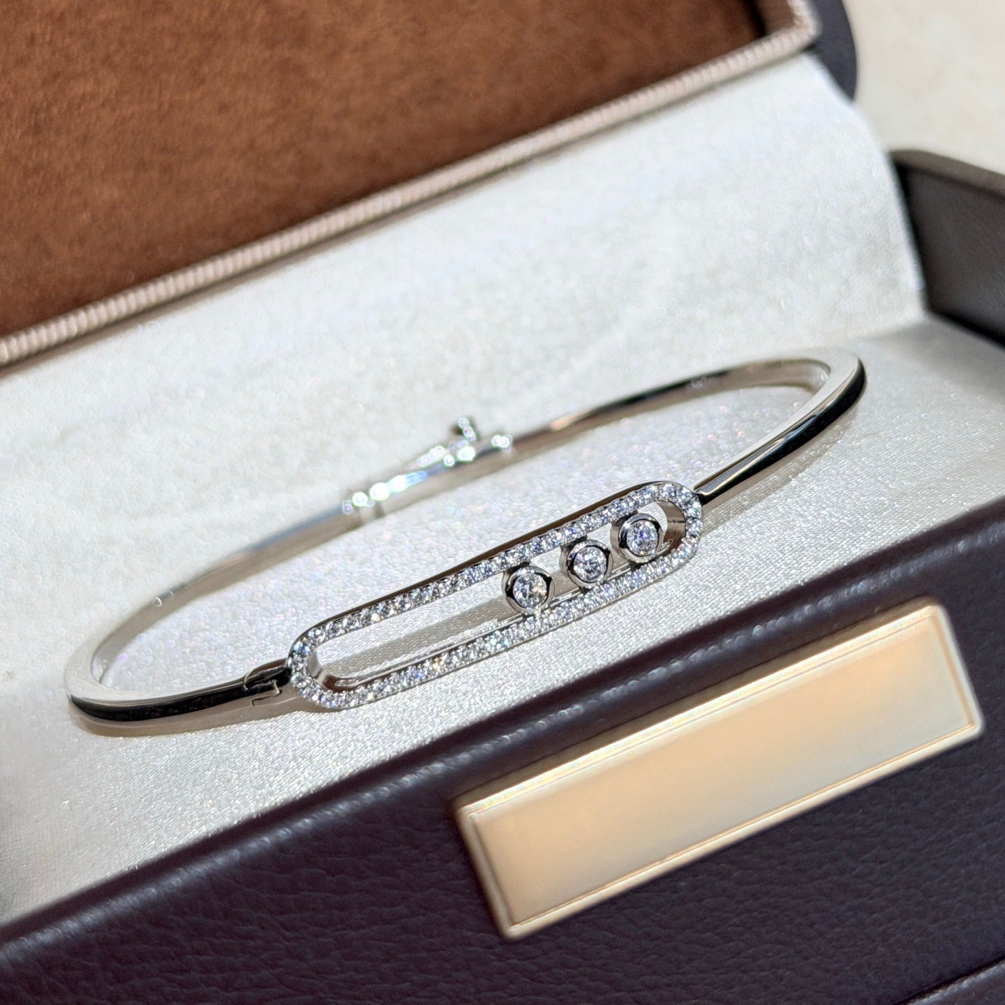 [Twinkle jewelrys]Move Pavé Diamond Bangle Bracelet M