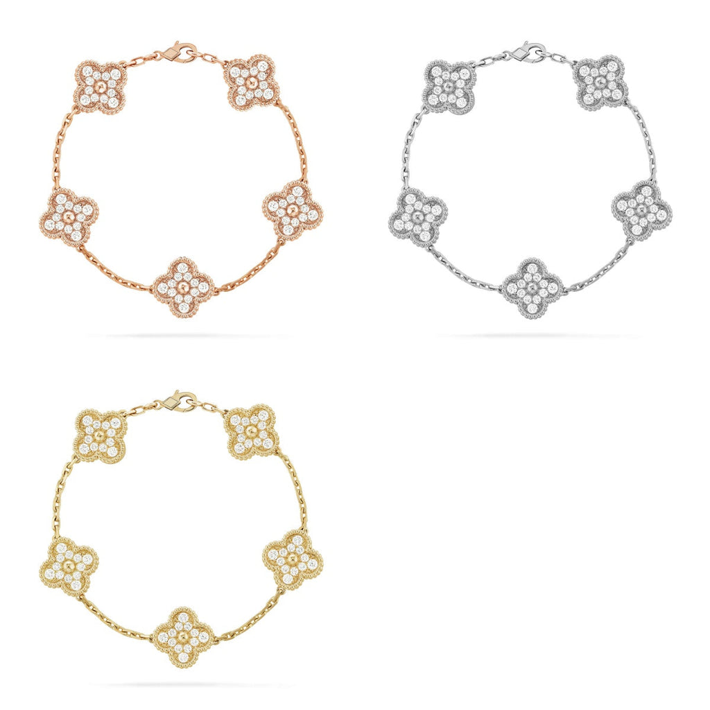 [Twinkle jewelry] New  CLOVER 5 MOTIF FULL DIAMOND BRACELET COLLECTION