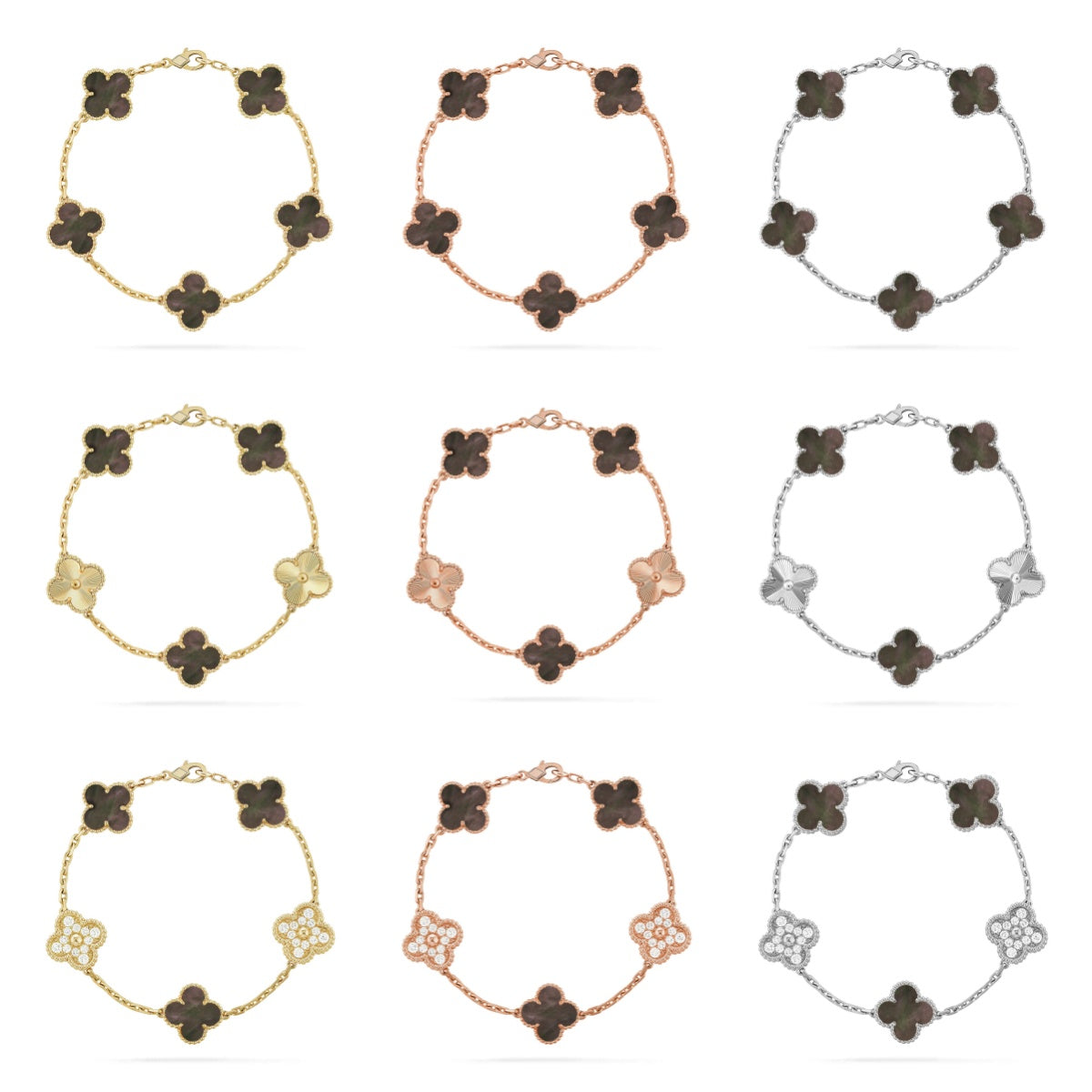 [Twinkle jewelry]New CLOVER 5 MOTIF GRAY MOP BRACELET COLLECTION