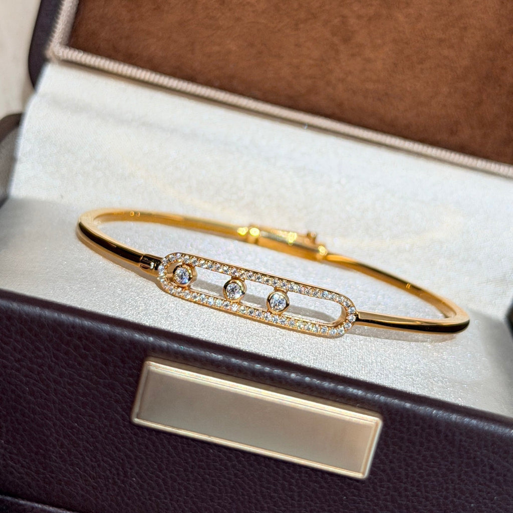 [Twinkle jewelrys]Move Pavé Diamond Bangle Bracelet M