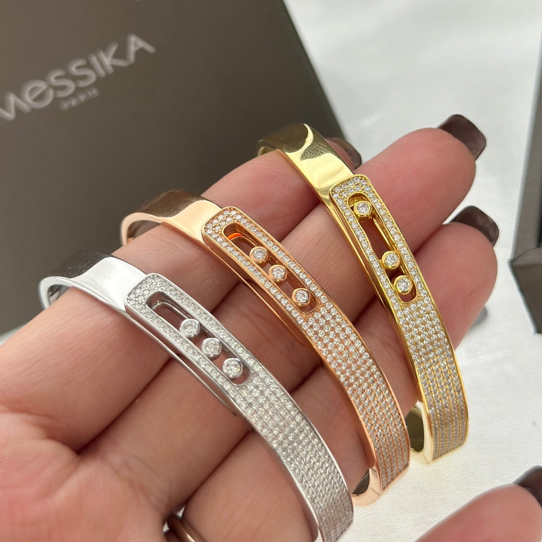 [Twinkle jewelrys]Move Noa Rose Gold Pavé Diamond Bangle Bracelet