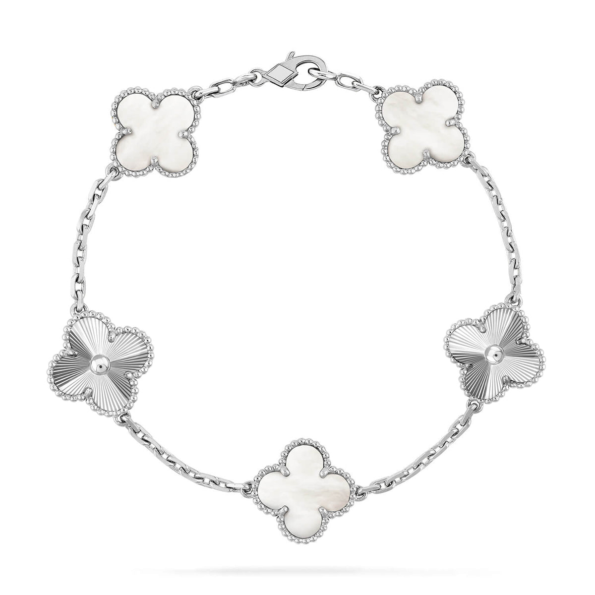 [Twinkle jewelry]New CLOVER WHITE PEARL MOP 5 MOTIF BRACELET COLLECTION