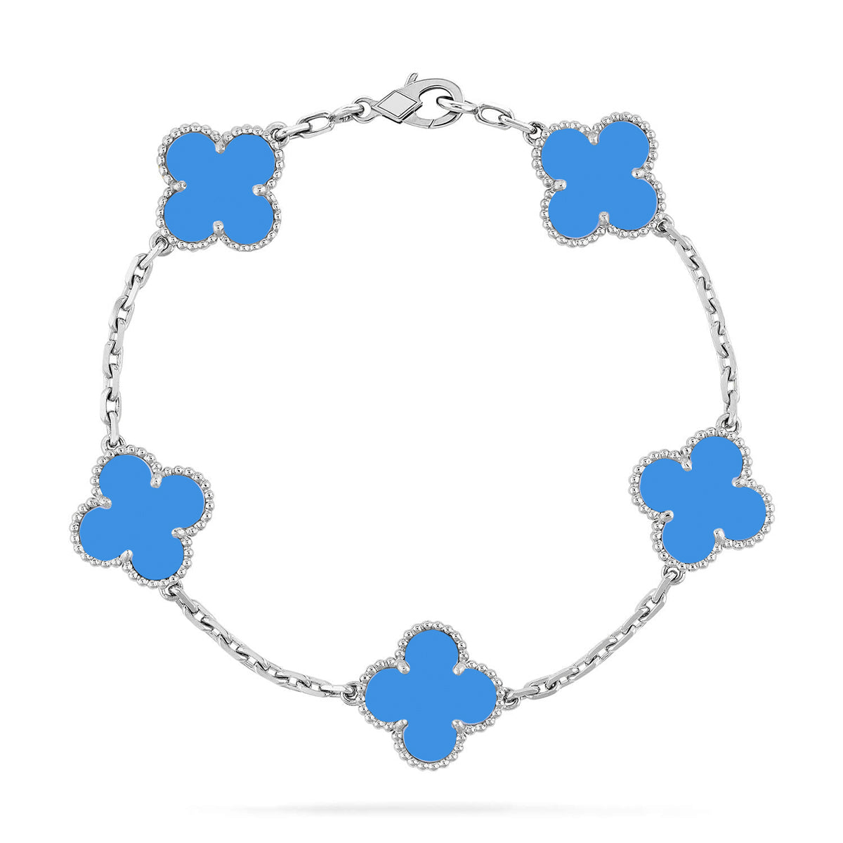 [Twinkle jewelry]New CLOVER 5 MOTIF BLUE AGATE BRACELET COLLECTION