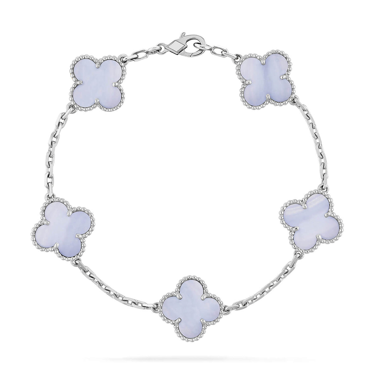 [Twinkle jewelry]New  CLOVER 5 MOTIF PURPLE CHALCEDONY BRACELET COLLECTION