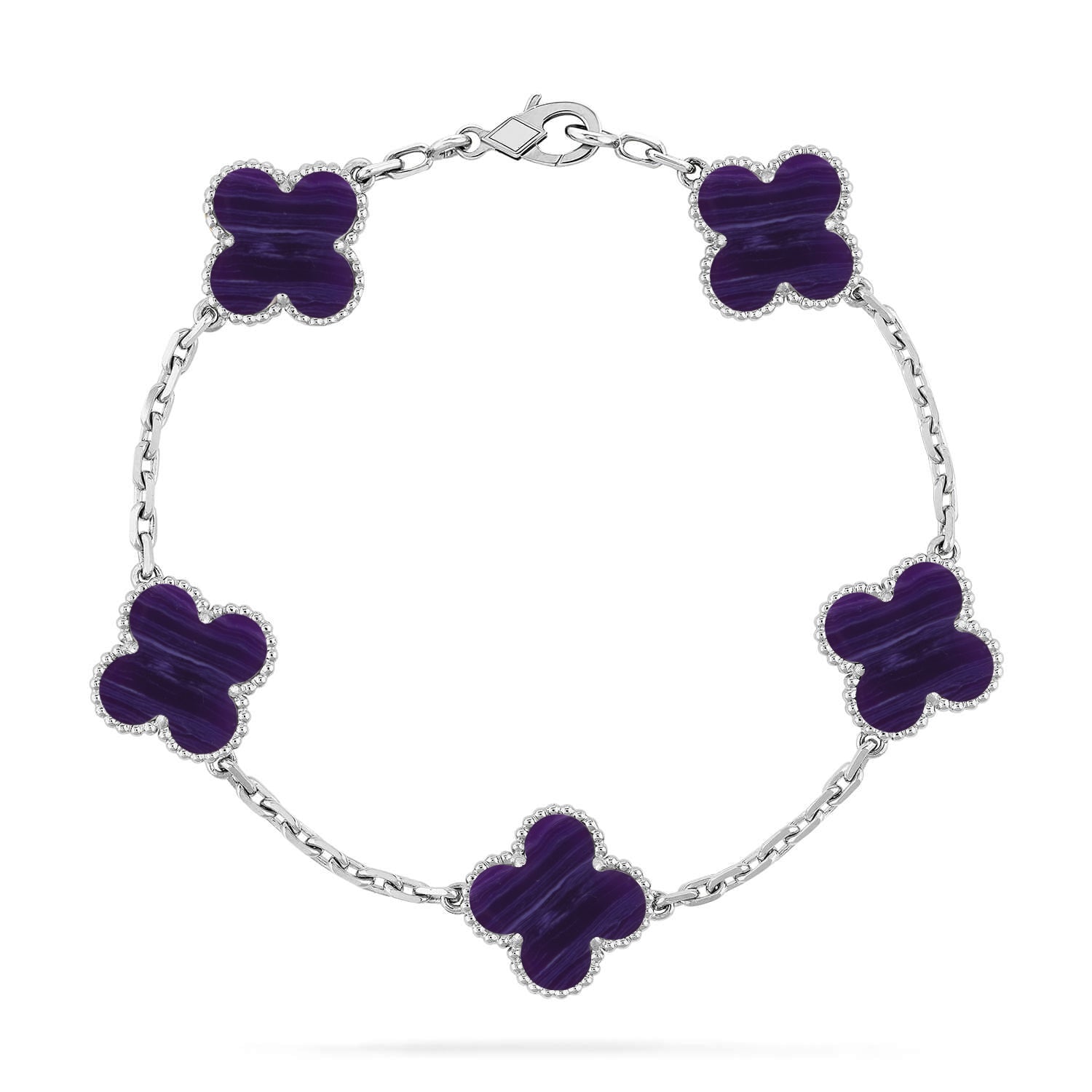 [Twinkle jewelry]New CLOVER 5 MOTIF PURPLE STRIPES BRACELET COLLECTION