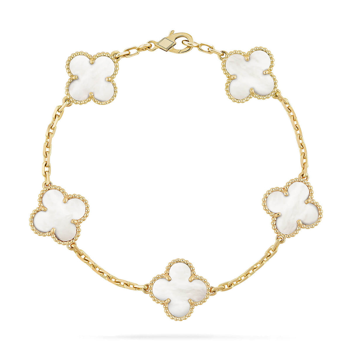 [Twinkle jewelry]New CLOVER WHITE PEARL MOP 5 MOTIF BRACELET COLLECTION