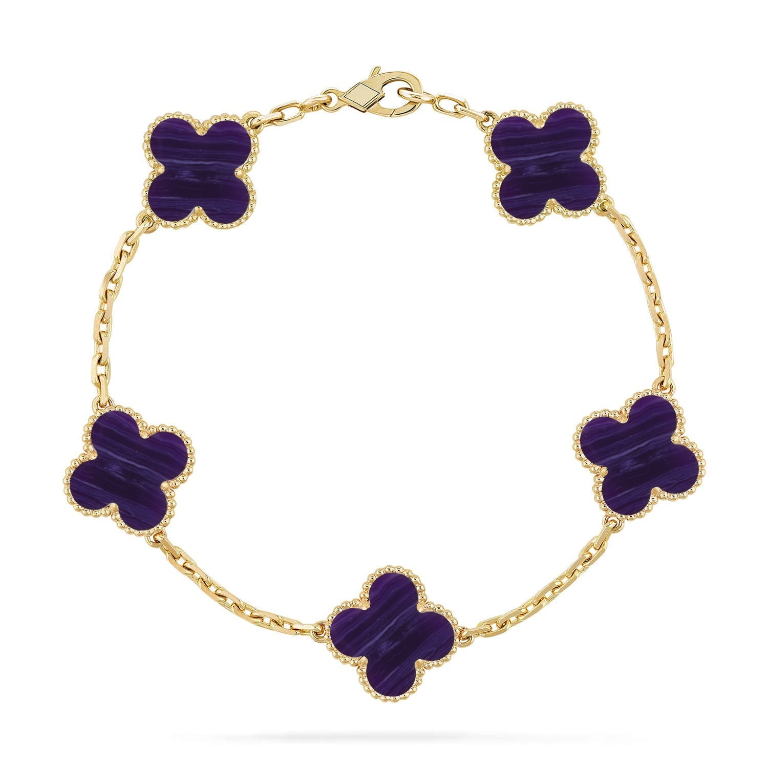 [Twinkle jewelry]New CLOVER 5 MOTIF PURPLE STRIPES BRACELET COLLECTION
