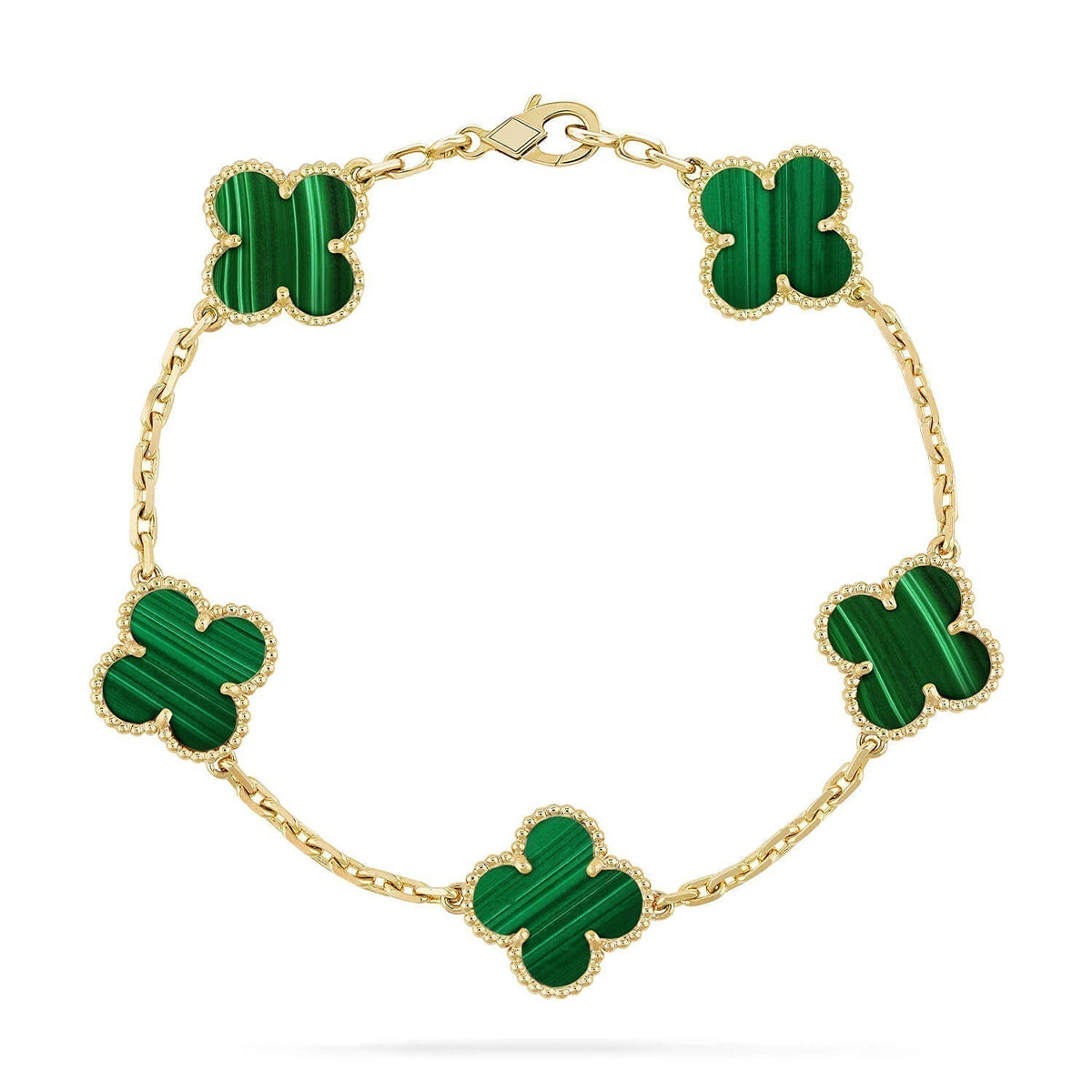 [Twinkle jewelry]New  CLOVER 5 MOTIF MALACHITE BRACELET COLLECTION